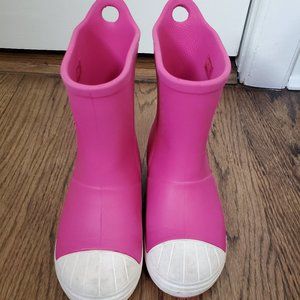 Pink Crocs Rain Boots Size 11 Little Girls